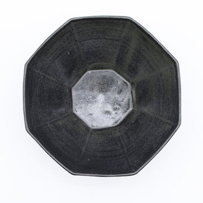 Black glaze octagon Bowl 606_Mutsuhiko Shimura