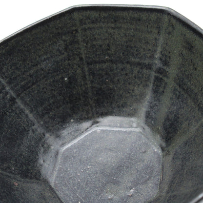 Black glaze octagon Bowl 606_Mutsuhiko Shimura