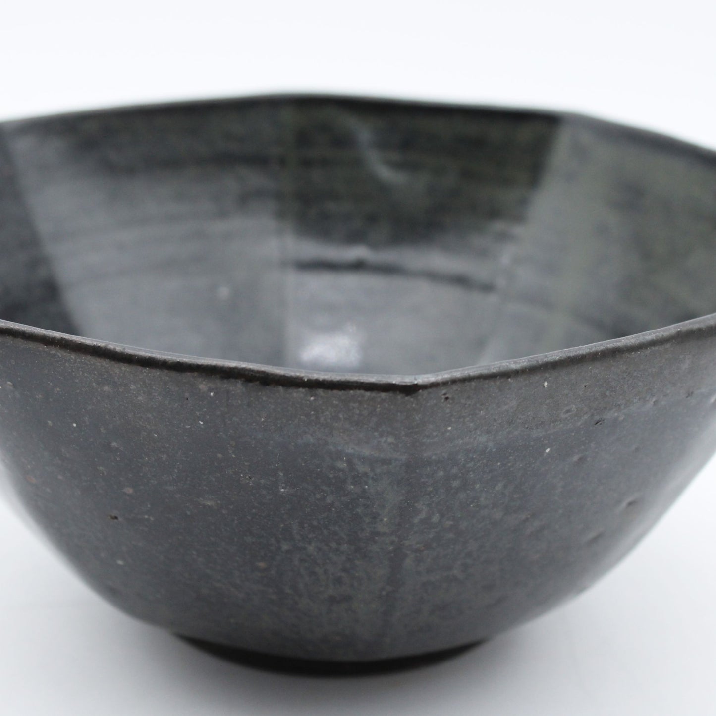 Black glaze octagon Bowl 606_Mutsuhiko Shimura