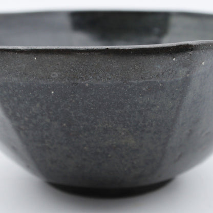 Black glaze octagon Bowl 606_Mutsuhiko Shimura