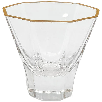 Gold Rimmed 9 Sided Sake Cup