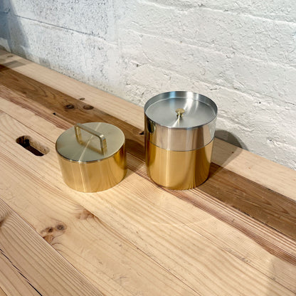 Brass Coffee Caddy 200g
w/handle with coffee spoon
