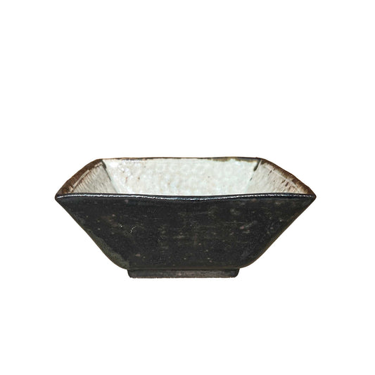 Square Bowl Mishima Black Glaze 511A_Mutsuhiko Shimura