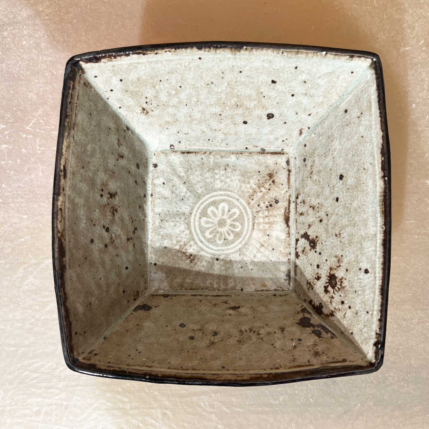 Square Bowl Mishima Black Glaze 511A_Mutsuhiko Shimura