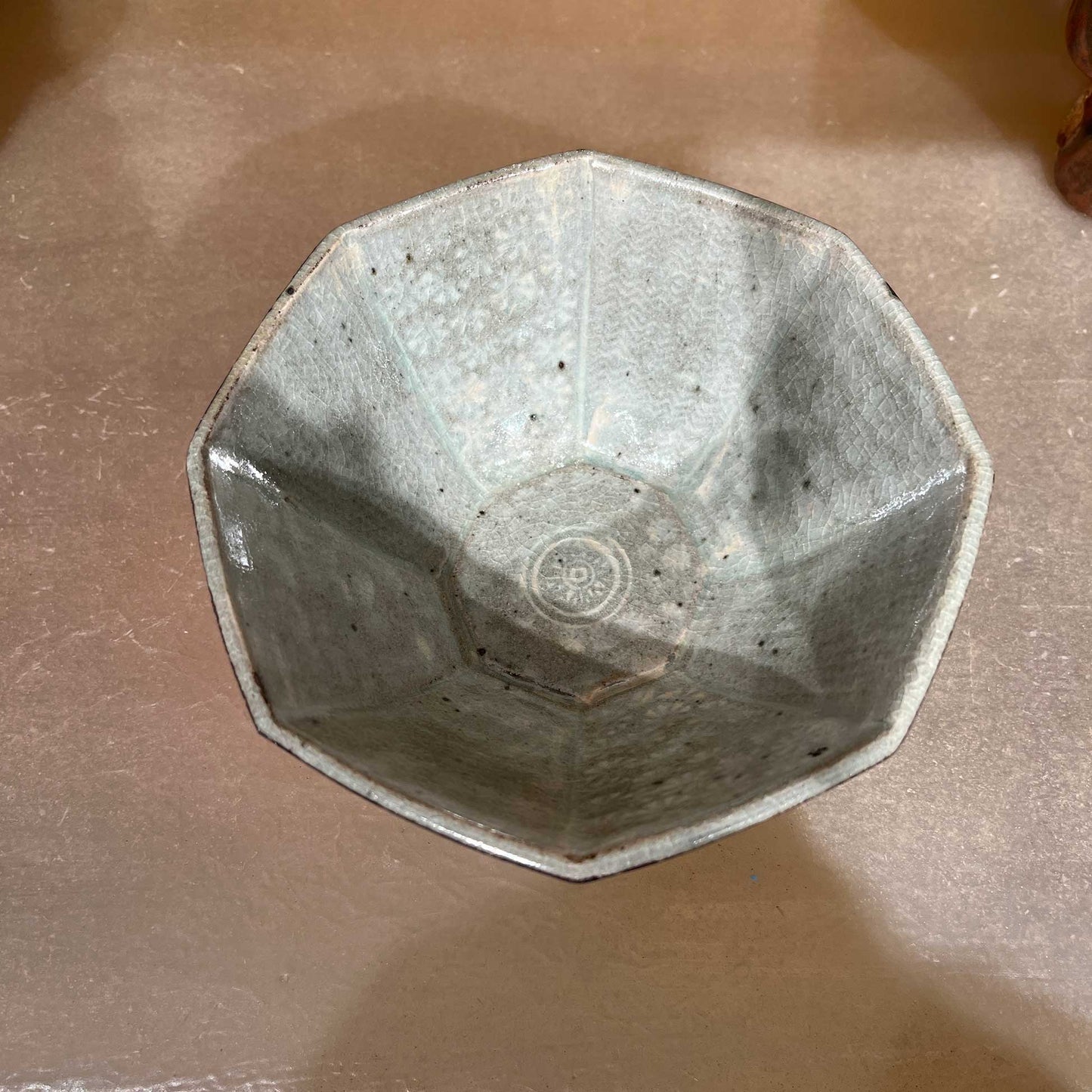 Octagonal Bowl Mishima Black Glaze 511A_Mutsuhiko Shimura