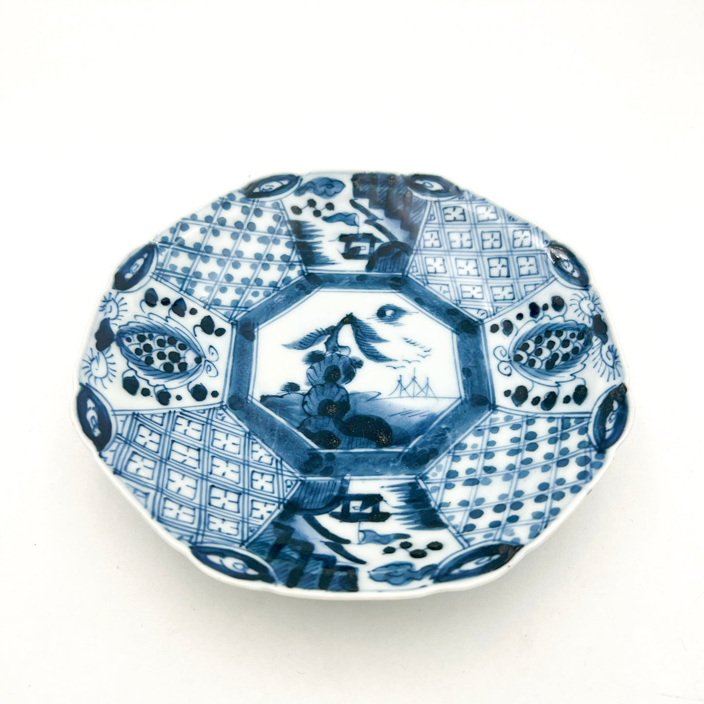 Japanese antique BW Octagonal Plate