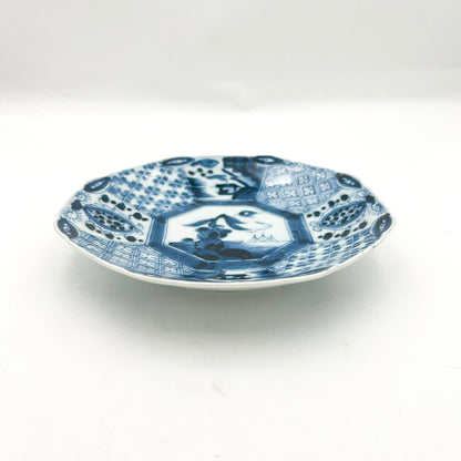 Japanese antique BW Octagonal Plate