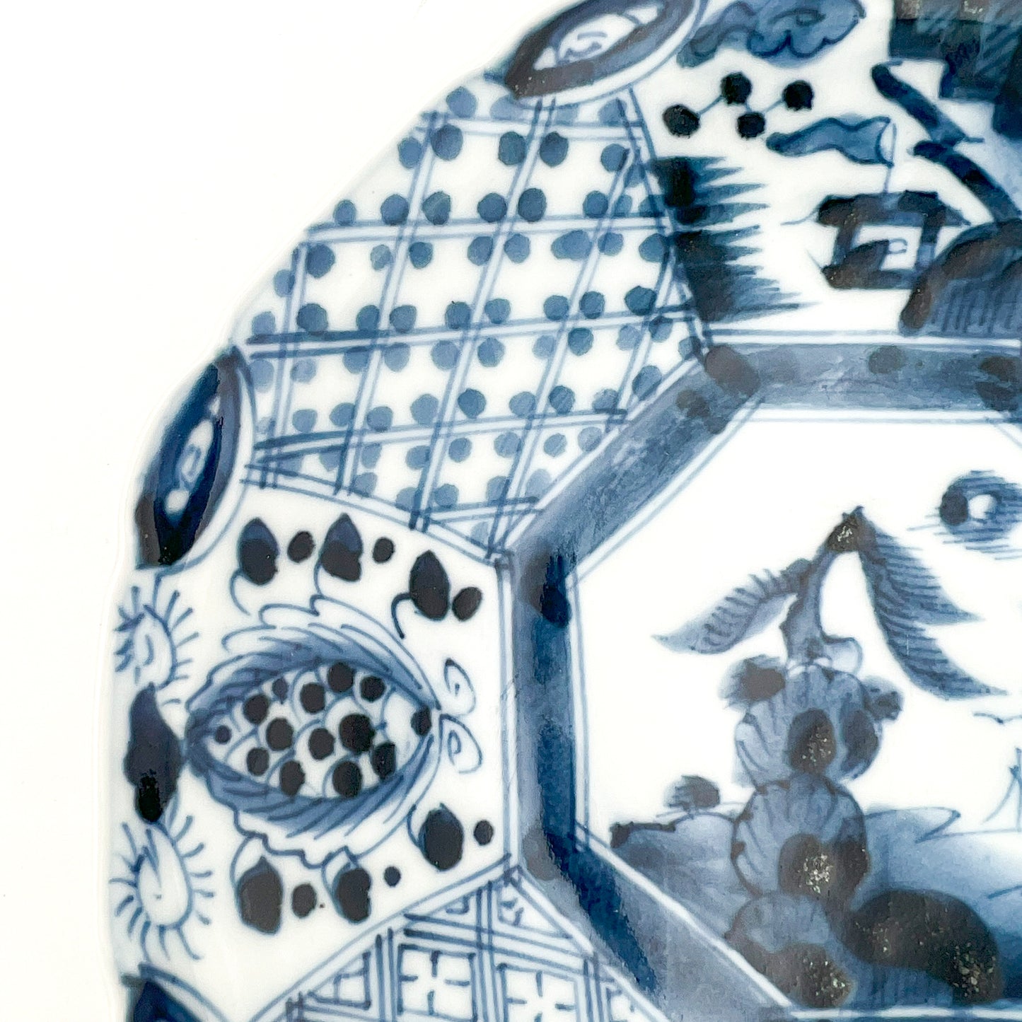 Japanese antique BW Octagonal Plate
