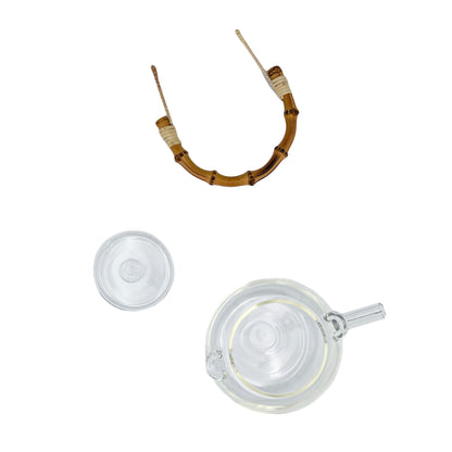Glass teapot with bamboo handle