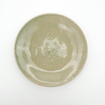Stamped Plate 7.14in_Gunji Pottery