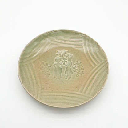 Stamped Plate 7.14in_Gunji Pottery