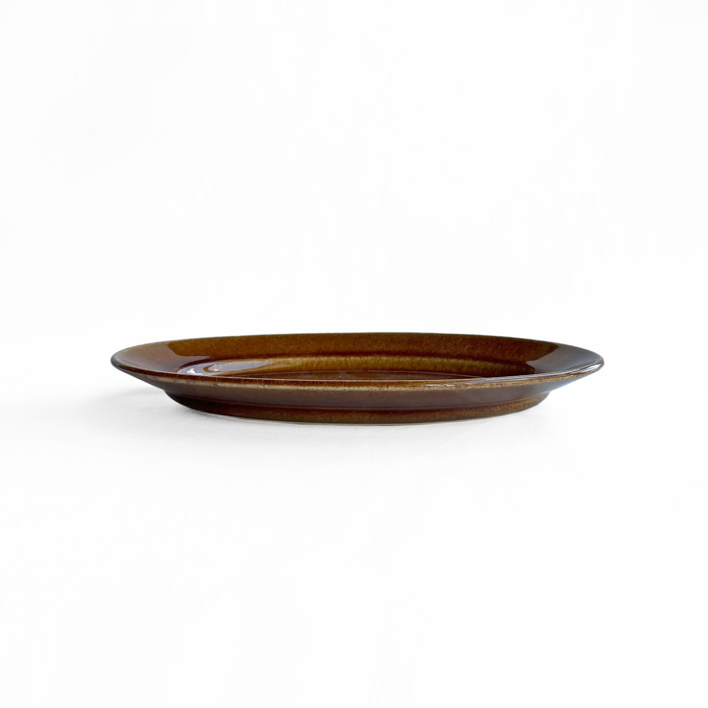 Gunji4 Brown glazed oval dish S