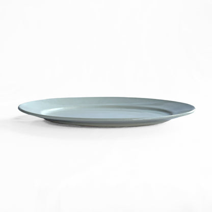 Gunji1 White glazed oval dish L