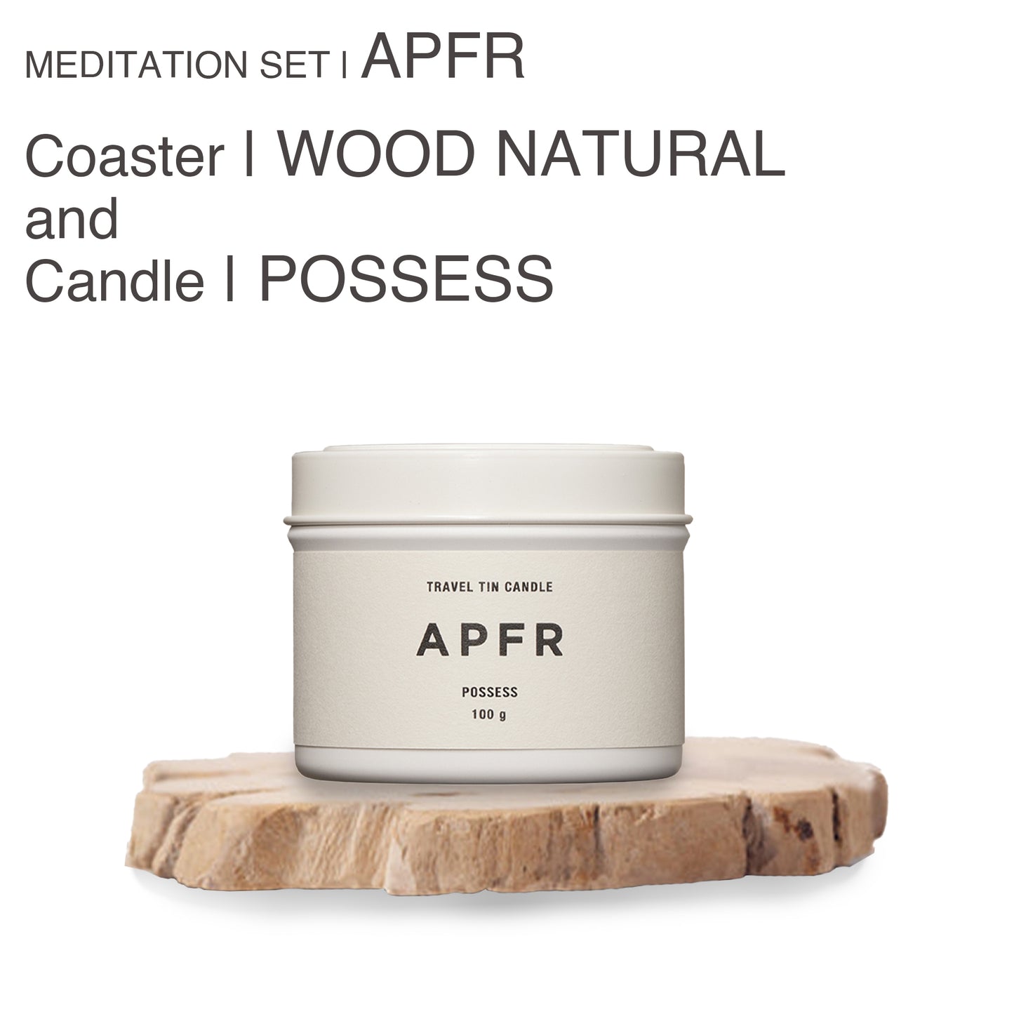 MEDITATION SET |APFR Travel Tin candle -POSSESS-& Coaster