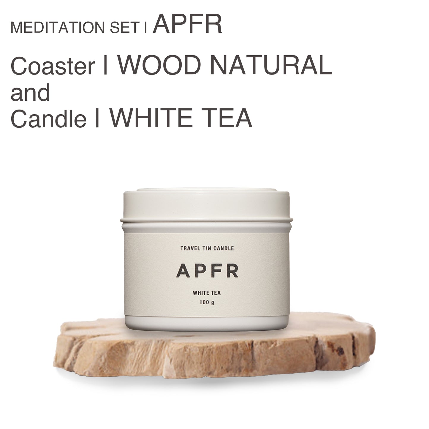 MEDITATION SET |APFR Travel Tin candle -WHITE TEA-& Coaster