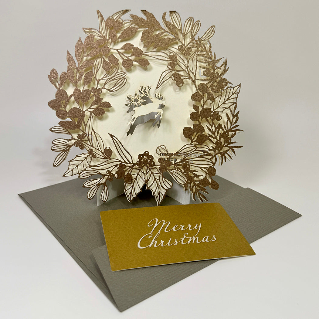 Christmas Card (Wreath) Bronze