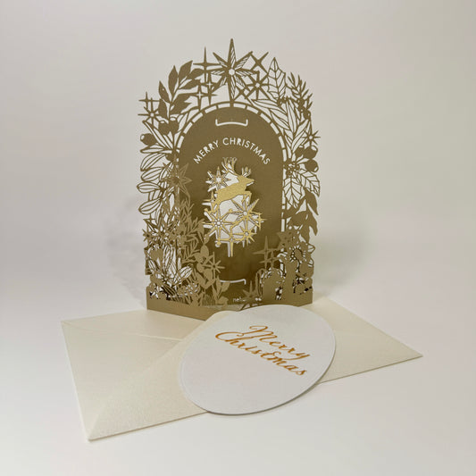 Christmas Card (Christmas Garden) Champagne Gold