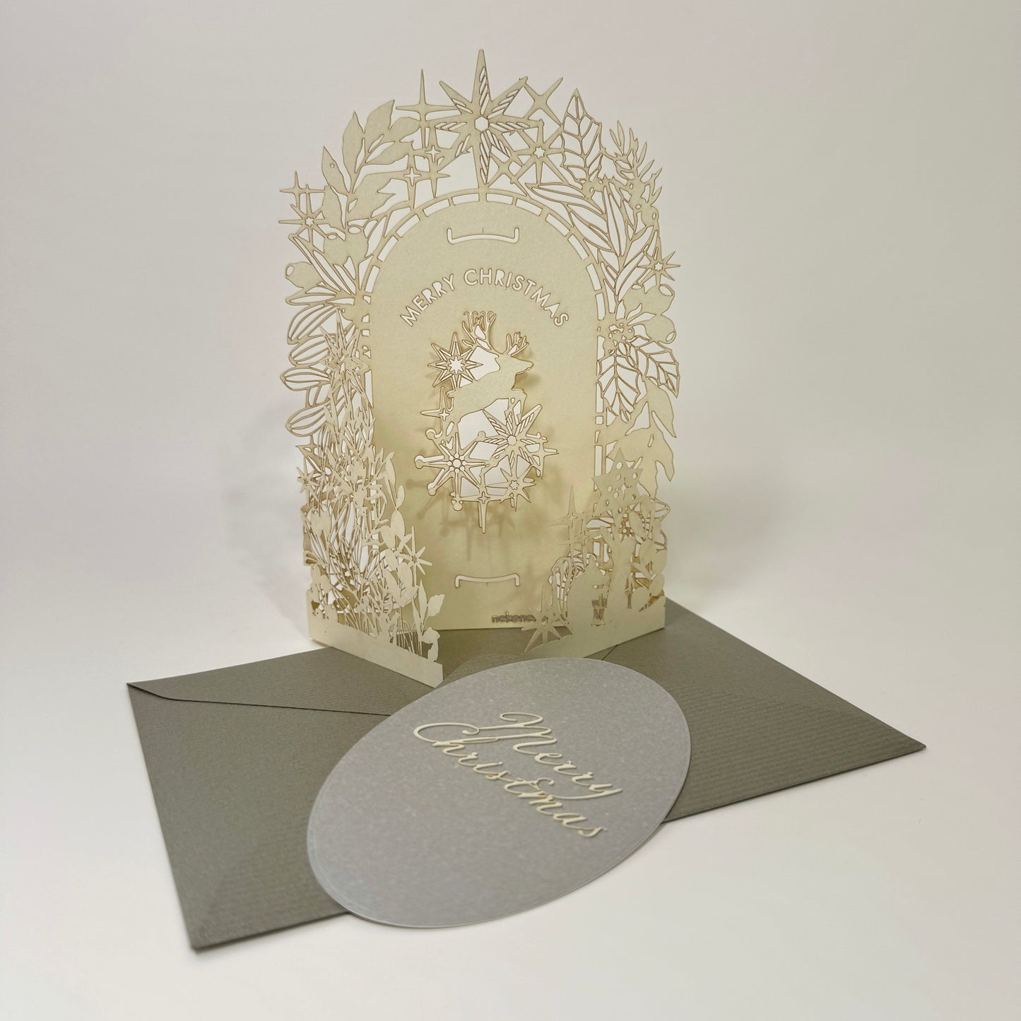 Christmas Card (Christmas Garden) Pearl Cream