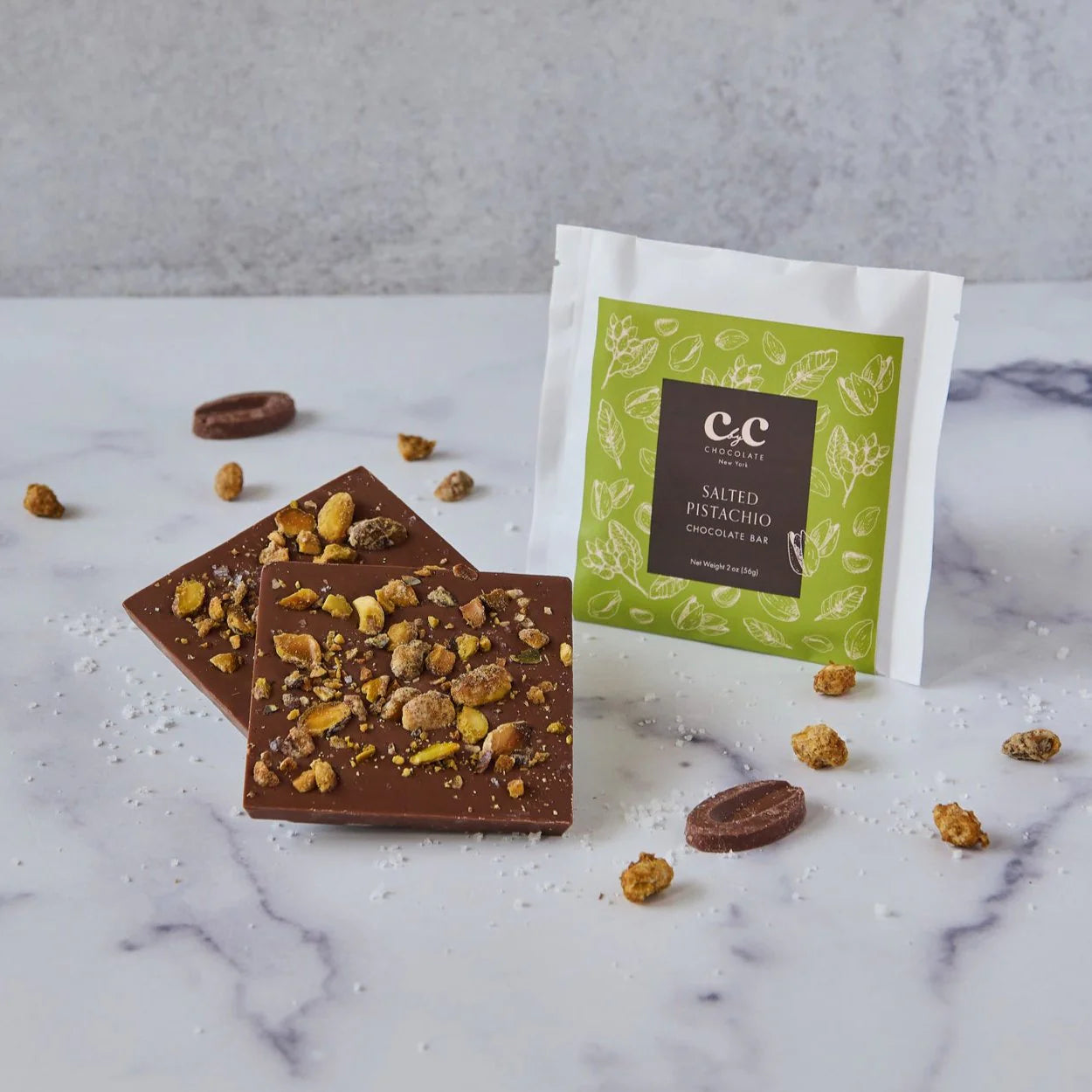 Chocolate bars 
 Pistachio seasalt