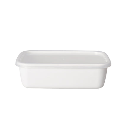 White Deep Rectangle L with Lid