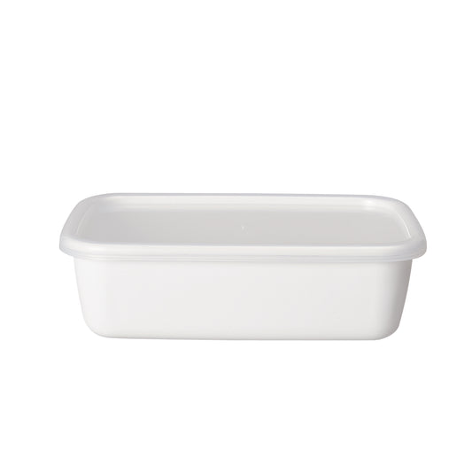 White Deep Rectangle L with Lid
