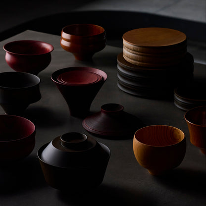 Decorated Bowl Random Carved Lines Black