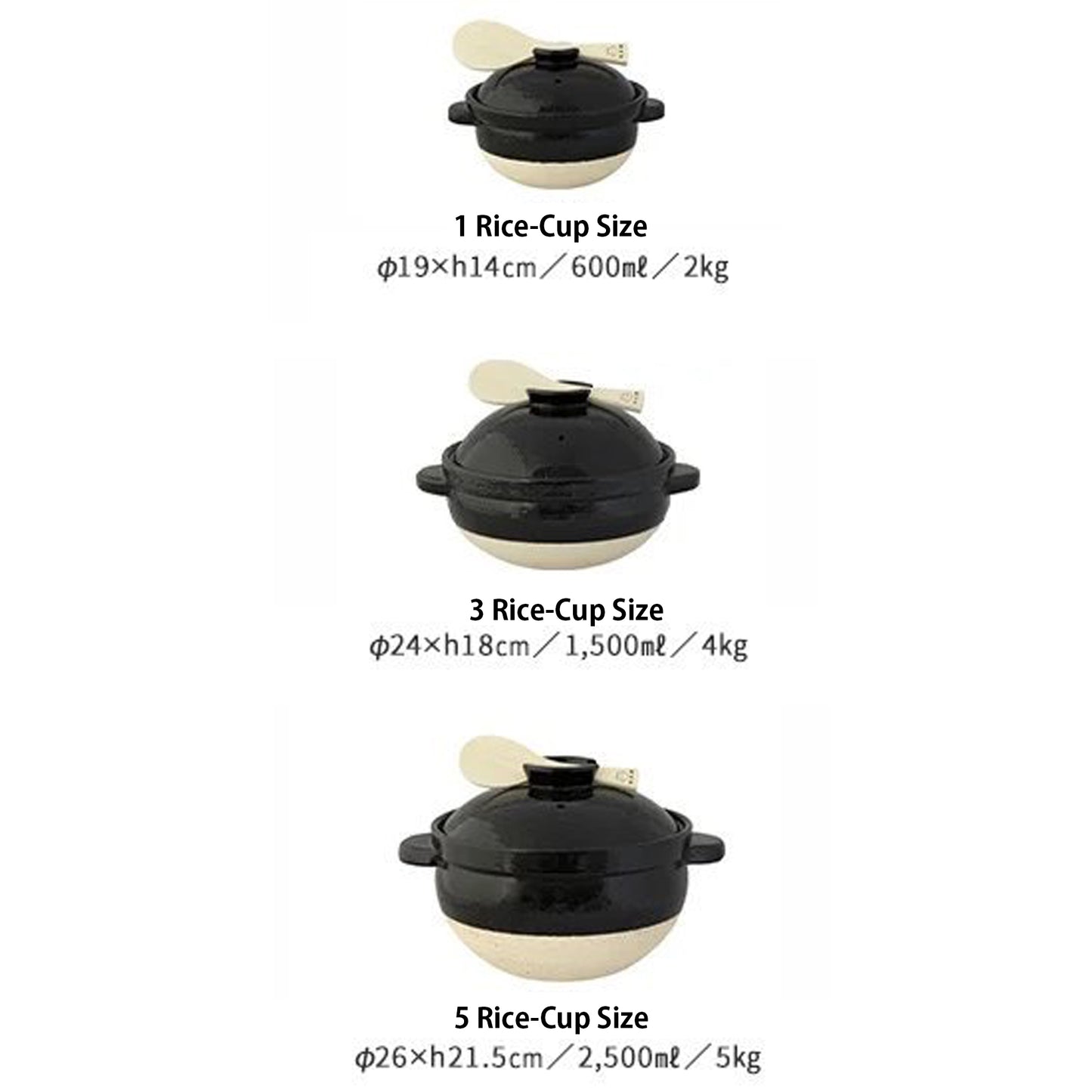 Double-Lid Donabe Rice Cooker 【Kamado-san】3 Rice-Cup Size