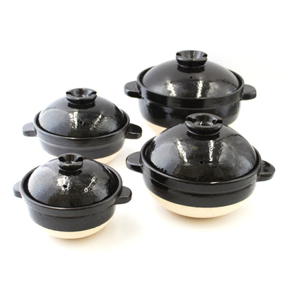 Double-Lid Donabe Rice Cooker 【Kamado-san】2 Rice-Cup Size