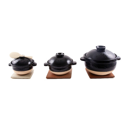 Double-Lid Donabe Rice Cooker 【Kamado-san】2 Rice-Cup Size