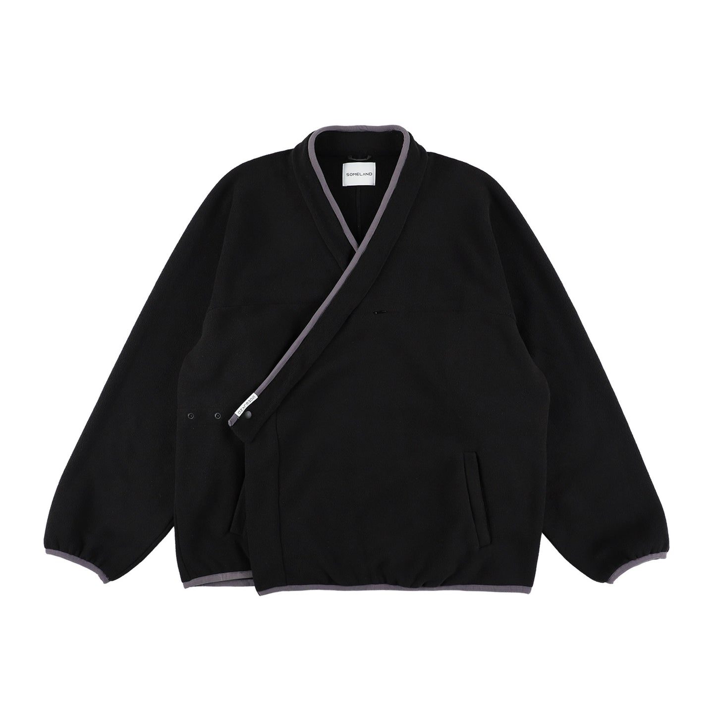y-COLLAR FLEECE JACKET BLACK L