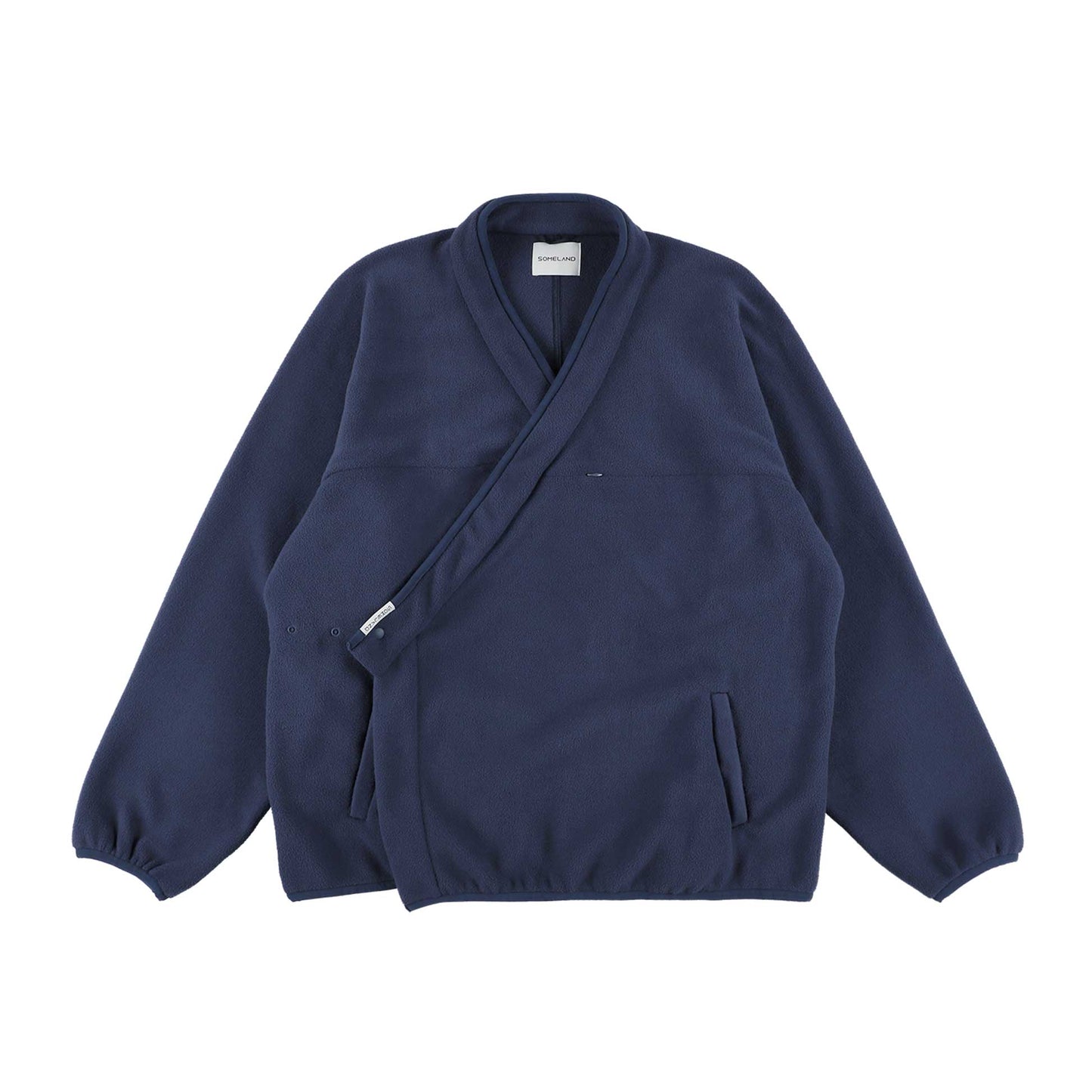 y-COLLAR FLEECE JACKET NAVY L
