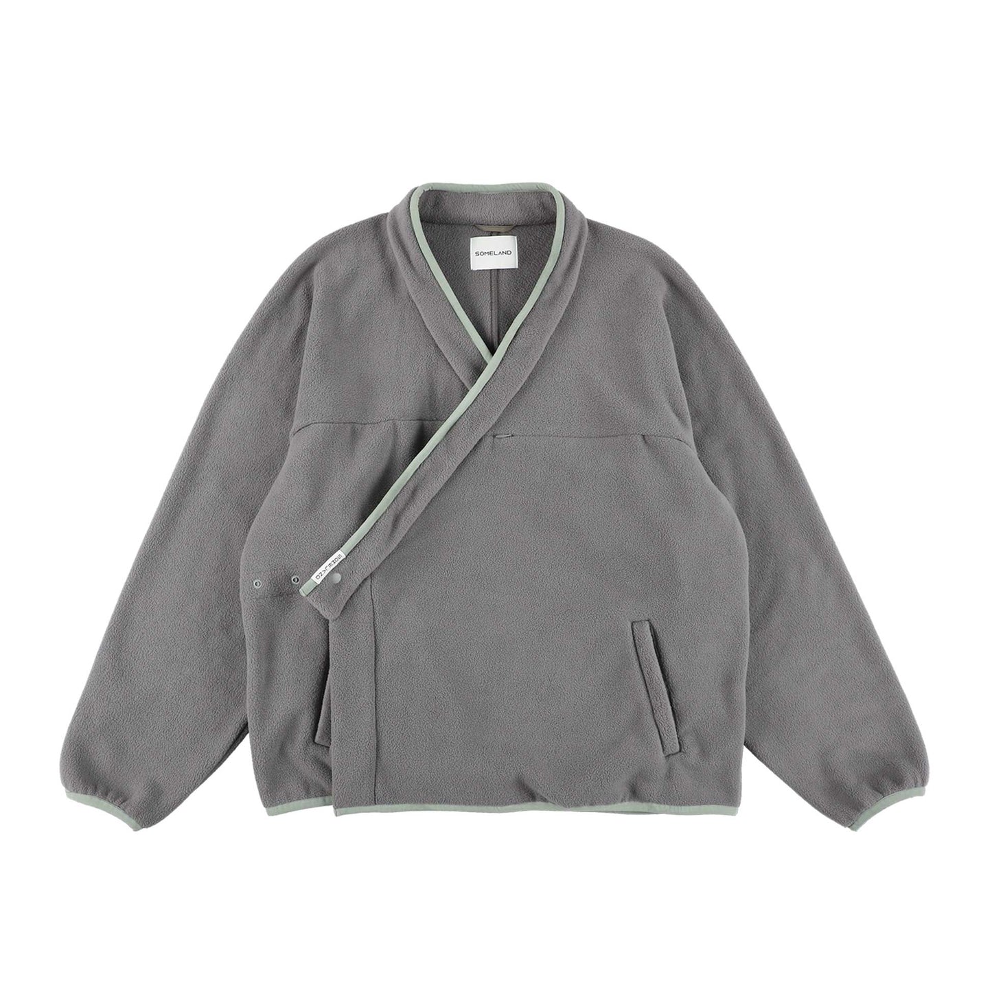 y-COLLAR FLEECE JACKET GRAY L
