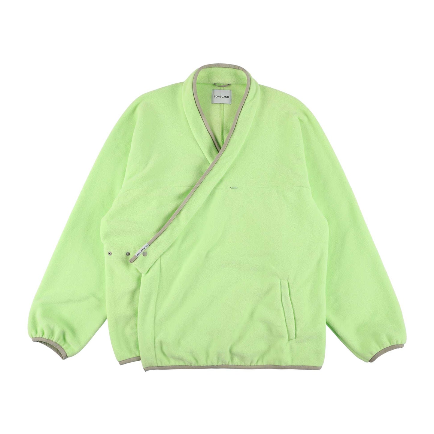 y-COLLAR FLEECE JACKET LIME S
