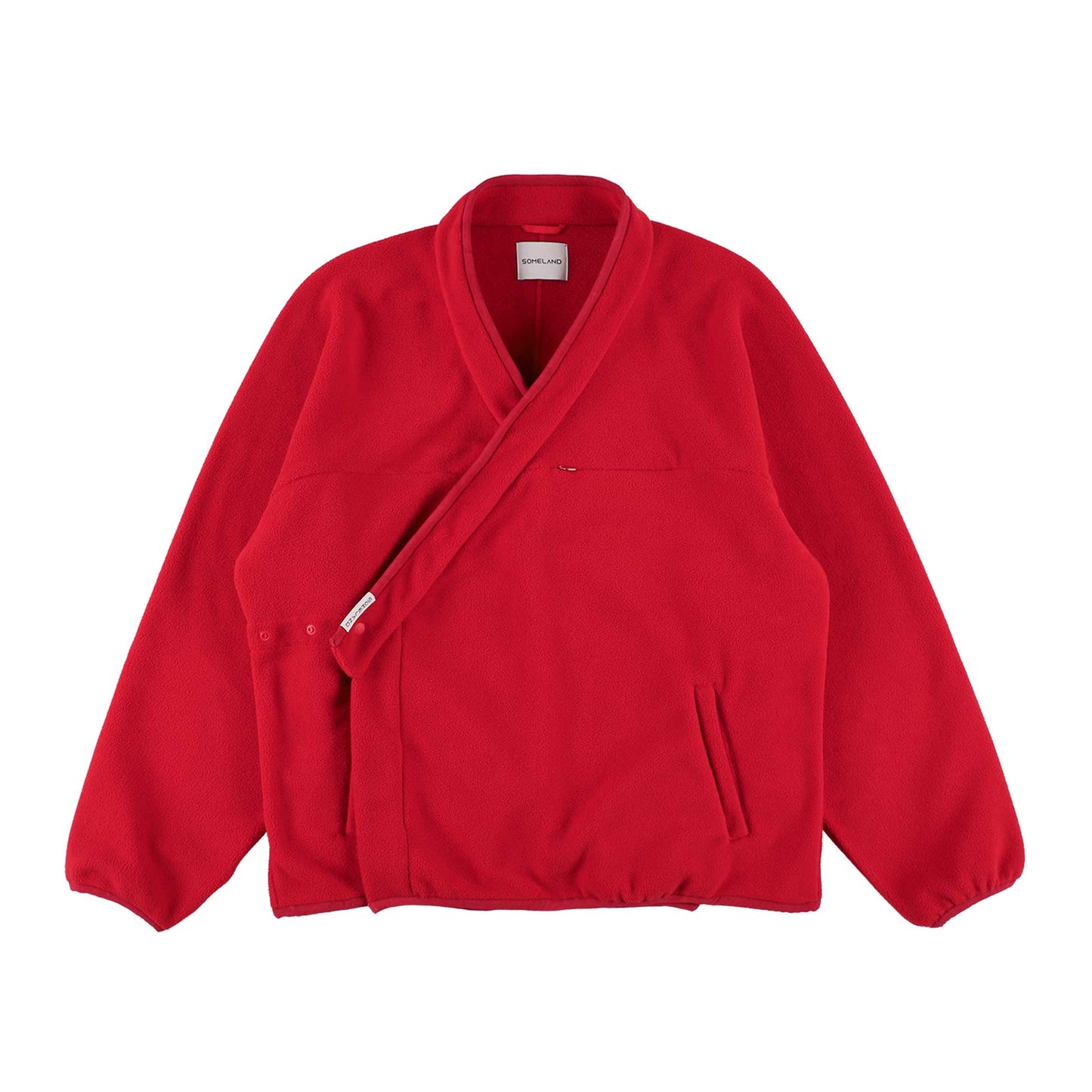 y-COLLAR FLEECE JACKET RED L