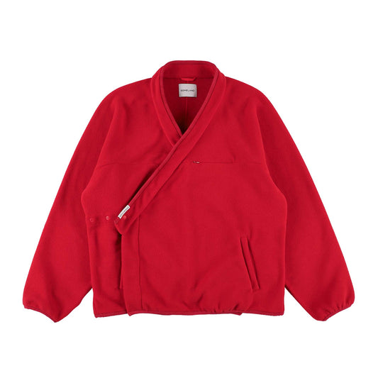 y-COLLAR FLEECE JACKET RED L