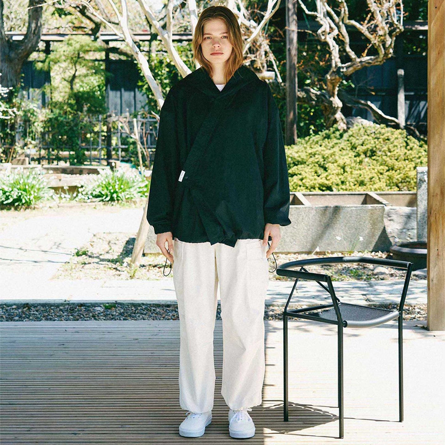 y-COLLAR HOODIE JACKET BLACK XL