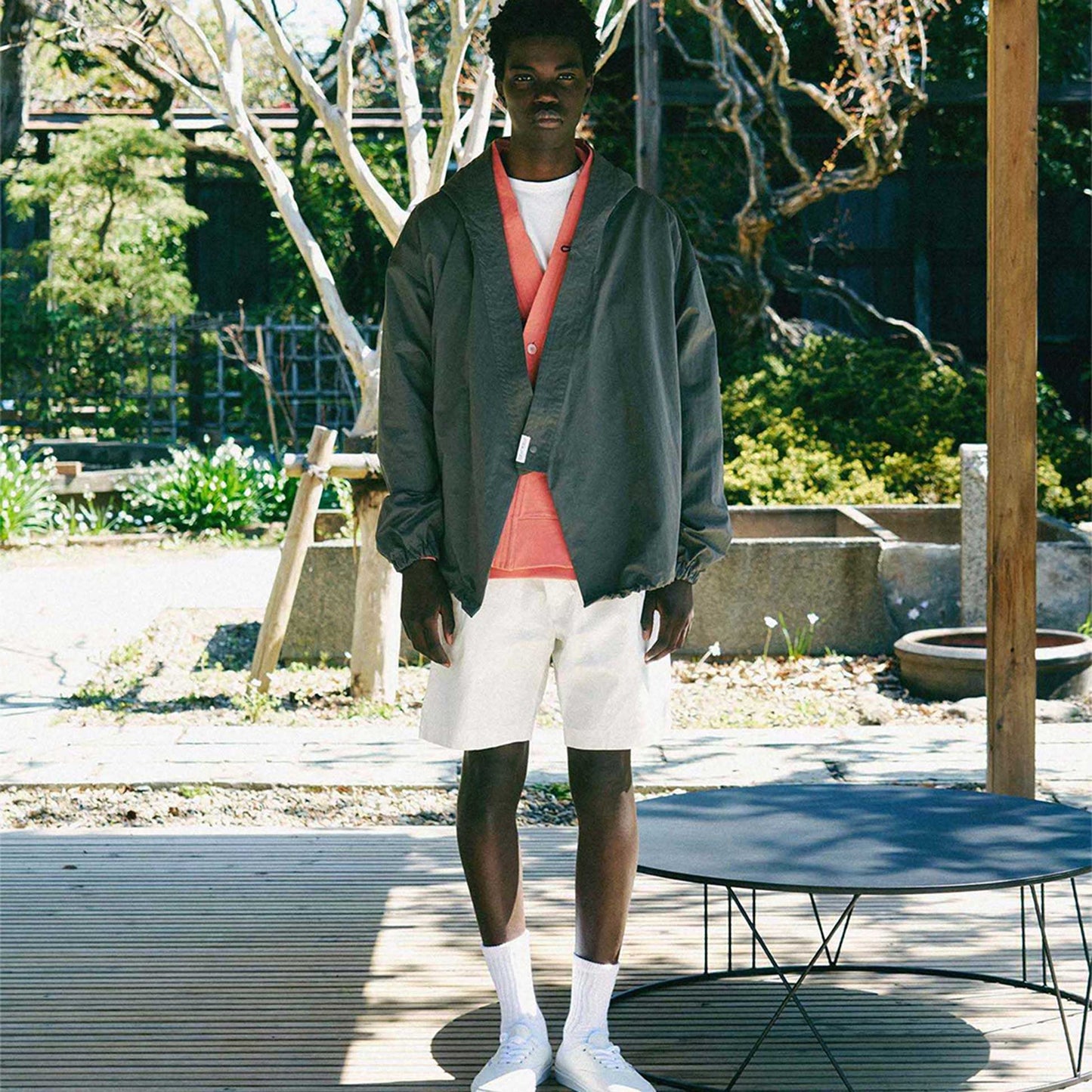 y-COLLAR HOODIE JACKET CHARCOAL L