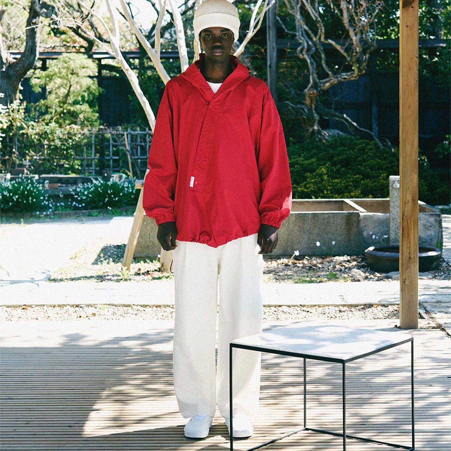 y-COLLAR HOODIE JACKET RED XL