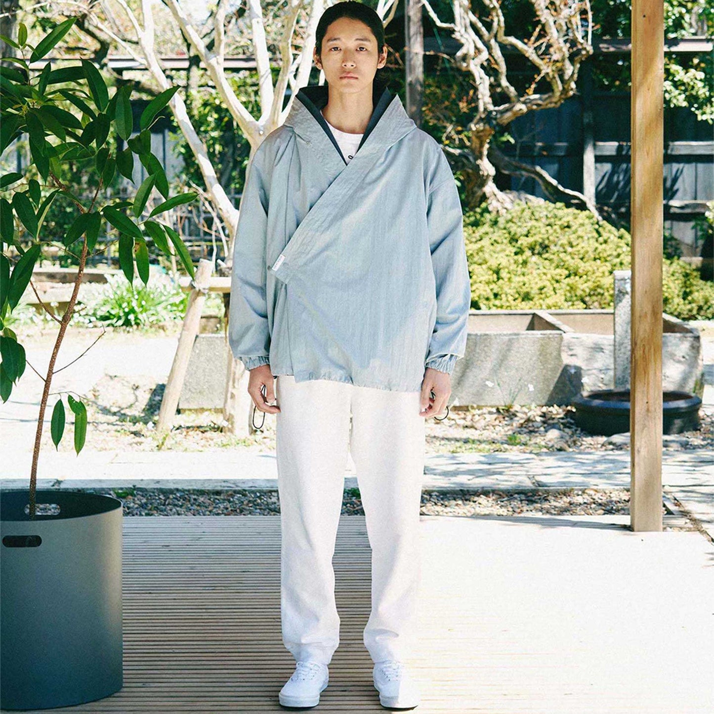 y-COLLAR HOODIE JACKET LIGHT BLUE L